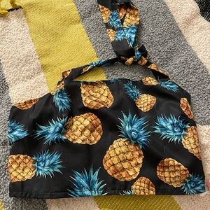 NWT Romwe Pineapple Halter Crop Top